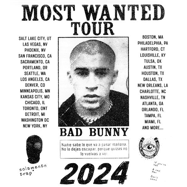 More Info for BAD BUNNY ANNOUNCES HIS “MOST WANTED TOUR” COMING TO KASEYA CENTER FOR THREE CONSECUTIVE NIGHTS